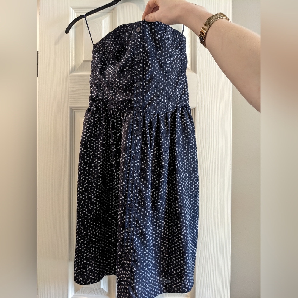 Gap Size Small Navy Blue and white Strapless Dress